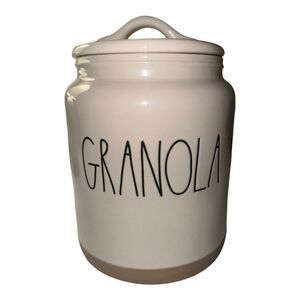 Rae Dunn Granola Canister with Lid, Ceramic Jar, Kitchen‎ Storage, Decor